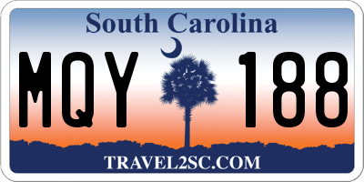 SC license plate MQY188