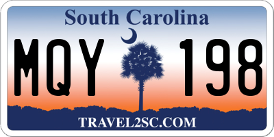 SC license plate MQY198