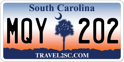 SC license plate MQY202