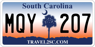 SC license plate MQY207