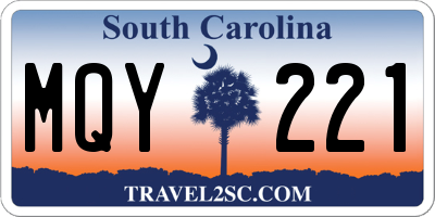SC license plate MQY221