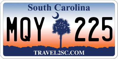 SC license plate MQY225