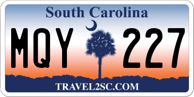 SC license plate MQY227