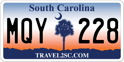 SC license plate MQY228