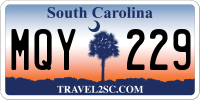 SC license plate MQY229