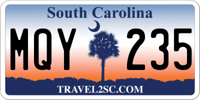 SC license plate MQY235