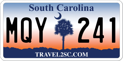 SC license plate MQY241