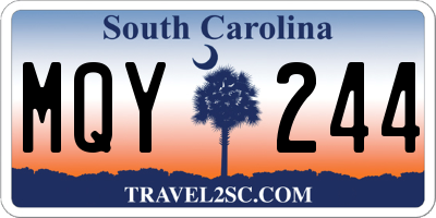 SC license plate MQY244