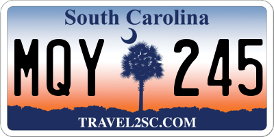 SC license plate MQY245