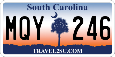 SC license plate MQY246