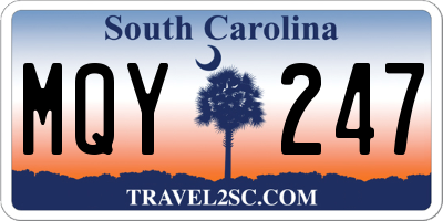 SC license plate MQY247