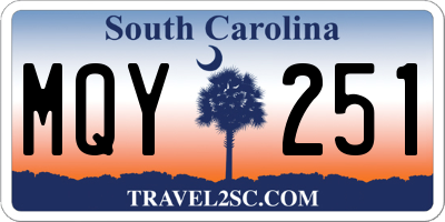 SC license plate MQY251