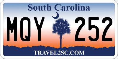 SC license plate MQY252