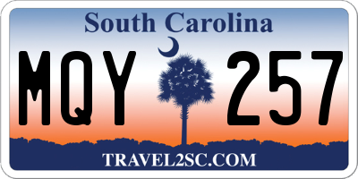SC license plate MQY257