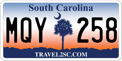 SC license plate MQY258