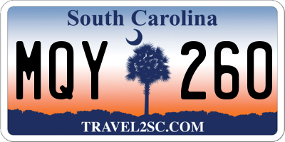 SC license plate MQY260