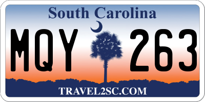 SC license plate MQY263