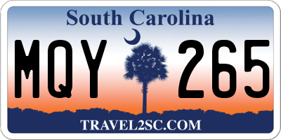 SC license plate MQY265
