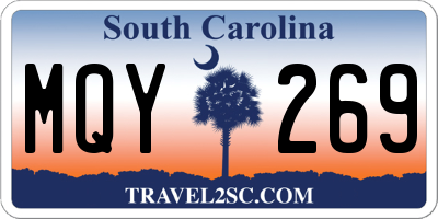 SC license plate MQY269