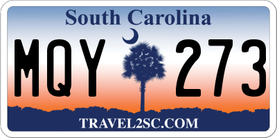 SC license plate MQY273
