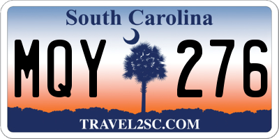 SC license plate MQY276