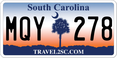 SC license plate MQY278