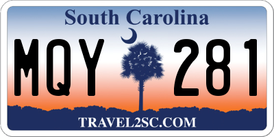 SC license plate MQY281