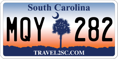 SC license plate MQY282