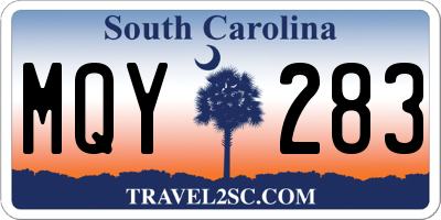 SC license plate MQY283