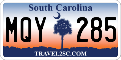 SC license plate MQY285