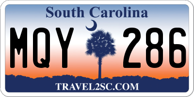 SC license plate MQY286