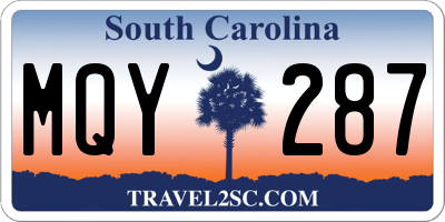 SC license plate MQY287