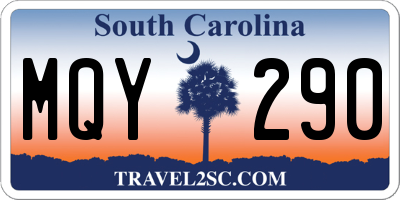 SC license plate MQY290