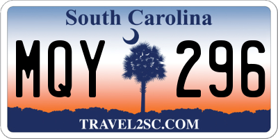 SC license plate MQY296