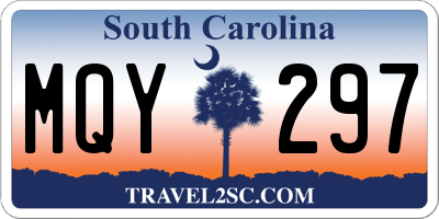 SC license plate MQY297