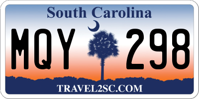 SC license plate MQY298