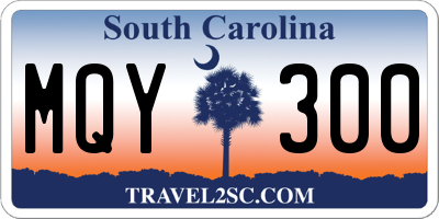 SC license plate MQY300