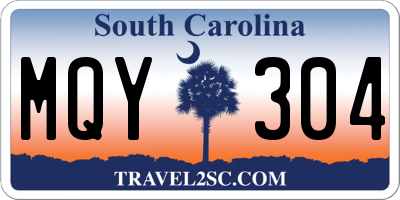 SC license plate MQY304