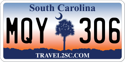 SC license plate MQY306