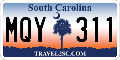 SC license plate MQY311