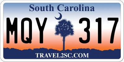 SC license plate MQY317