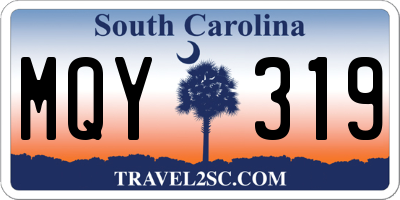 SC license plate MQY319
