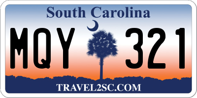 SC license plate MQY321