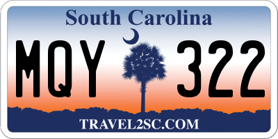 SC license plate MQY322