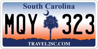 SC license plate MQY323