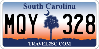 SC license plate MQY328