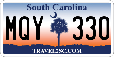 SC license plate MQY330