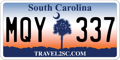 SC license plate MQY337