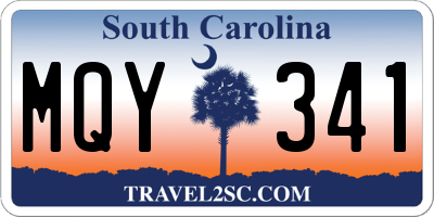 SC license plate MQY341