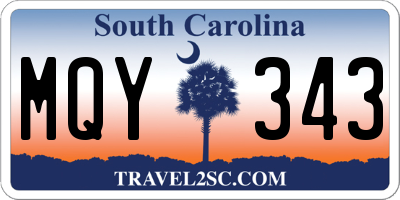SC license plate MQY343
